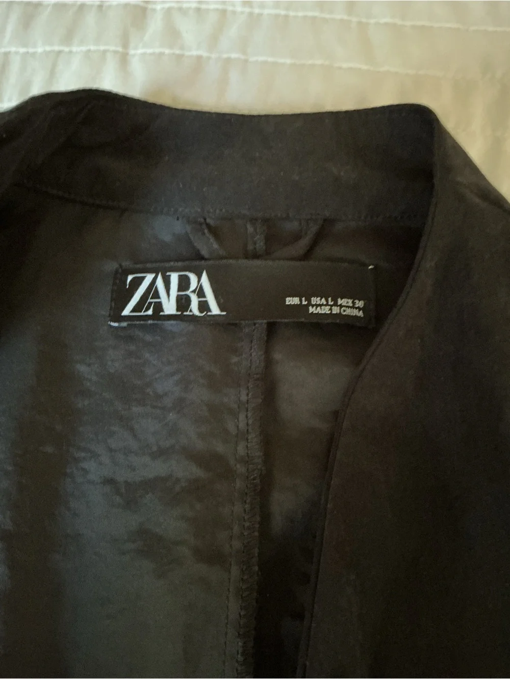 Zara Black Waterfall Open-Front Lightweight Jacket